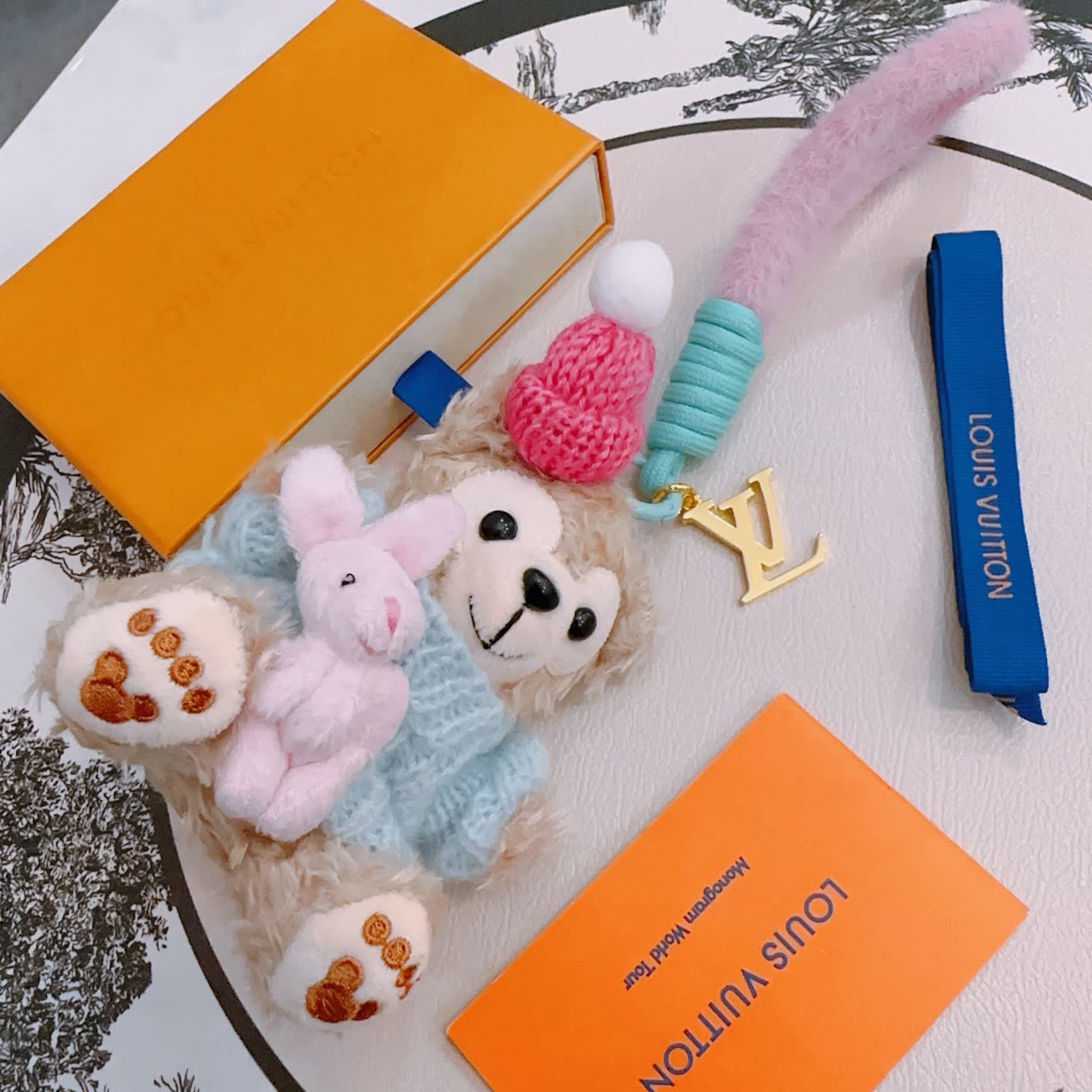Louis Vuitton Monogram World Tour Bear Keychain